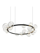 GobekUsa Black Postmodern Bubble Glass Chandelier with Multi Clear Balls