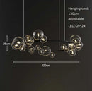GobekUsa Black Postmodern Bubble Glass Chandelier with Multi Clear Balls