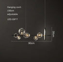 GobekUsa Black Postmodern Bubble Glass Chandelier with Multi Clear Balls