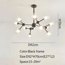 GobekUsa Black Postmodern Sputnik Chandelier for Dining Room and Home Decor