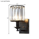 GobekUsa Black Prismatic Crystal Wall Mount Lamp - Modern Cylinder Design