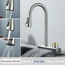 GobekUsa Black Rainwater Kitchen Faucet Flexible Pull Out 3 Way Nozzle Mixer Tap