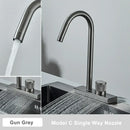 GobekUsa Black Rainwater Kitchen Faucet Flexible Pull Out 3 Way Nozzle Mixer Tap