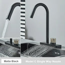 GobekUsa Black Rainwater Kitchen Faucet Flexible Pull Out 3 Way Nozzle Mixer Tap