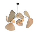 GobekUsa Black Rattan Ceiling Chandelier for Elegant Indoor Lighting