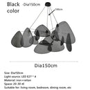 GobekUsa Black Rattan Ceiling Chandelier for Elegant Indoor Lighting