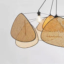 GobekUsa Black Rattan Ceiling Chandelier for Indoor Lighting Decor