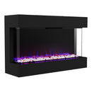 Black Insert or Wall-Mount Electric 3-Color Flame with LED Light Fireplace