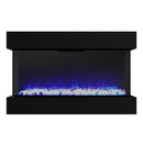 Black Insert or Wall-Mount Electric 3-Color Flame with LED Light Fireplace
