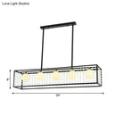 GobekUsa Rectangle Island Pendant – Opal Glass Hanging Light Kit in Black, 5 Lights – Ideal for Dining Room