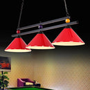 GobekUsa Black/Red Industrial Cone Shade Ceiling Pendant with 3 Metal Heads and Billiard Ball Deco