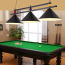 GobekUsa Black/Red Industrial Cone Shade Ceiling Pendant with 3 Metal Heads and Billiard Ball Deco