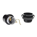 Black ridged bakelite e27 bulb holder with switch bedroom light socket by Decorbites