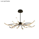 GobekUsa Black Rotating Stick LED Chandelier: Minimalist Acrylic Hanging Lamp for Dining Room