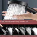 Black round shower head 6 modes high pressure handheld bathroom sprayer by Decorbites