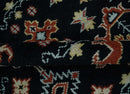 Black Rust and Beige Traditional Oriental Hand Knotted Wool Area Rug