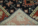 Black Rust and Beige Traditional Oriental Hand Knotted Wool Area Rug