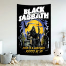 Black sabbath skull wall tapestry bedroom rock decor by Decorbites