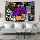 Black sabbath skull wall tapestry bedroom rock decor by Decorbites