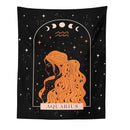 Black scorpio celestial constellation tapestry bedroom moon wall art by Decorbites