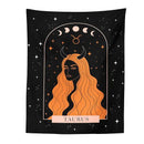 Black scorpio celestial constellation tapestry bedroom moon wall art by Decorbites