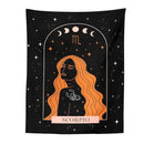 Black scorpio celestial constellation tapestry bedroom moon wall art by Decorbites
