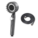 Black & silver adjustable high pressure shower head bathroom 3 modes by Decorbites