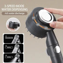 Black & silver adjustable high pressure shower head bathroom 3 modes by Decorbites