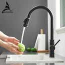 GobekUsa Black Single Handle Pull Out Kitchen Faucet Swivel 360° Water Mixer Tap