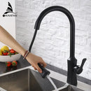 GobekUsa Black Stream Handle Kitchen Faucet Tap Rotation Mixer Swivel Pull Out