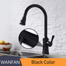 GobekUsa Black Stream Handle Kitchen Faucet Tap Rotation Mixer Swivel Pull Out