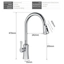 GobekUsa Black Stream Handle Kitchen Faucet Tap Rotation Mixer Swivel Pull Out
