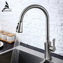 GobekUsa Black Stream Handle Kitchen Faucet Tap Rotation Mixer Swivel Pull Out
