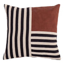 Black stripe faux leather pillow cover living room decor by Decorbites