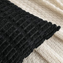 Black striped corduroy throw pillow cover – living room cushion case by Decorbites