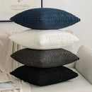 Black striped corduroy throw pillow cover – living room cushion case by Decorbites