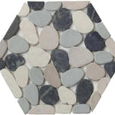 Black Tan Gray Natural Pebble Mosaics 9 7/8x11 7/8