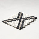 Black, Thala Gray, Bianco Dolomiti Honed Penny Round Diamond 1 Marble Mosaics 11 27/64x10 15/64