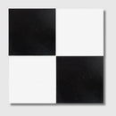 Black, Thassos Extra Honed Checkerboard Pattern Marble Tiles 12x12
