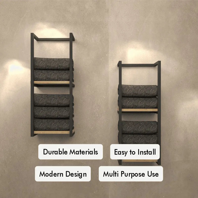 2-Tier Bathroom Shelf, Towel Storage for Bathroom