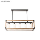 GobekUsa Black Traditional Dining Room Island Pendant Light with Milky Glass Shades - 5-Light Hanging Lamp