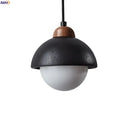GobekUsa Glass Ball LED Pendant Lights Black Travertine Wabi Sabi Hanging Lamp