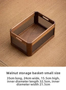 GobekUsa Black Walnut Wood Desktop Organizer Box - Multi-functional Office & Makeup Case