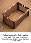 GobekUsa Black Walnut Wood Desktop Organizer Box - Multi-functional Office & Makeup Case