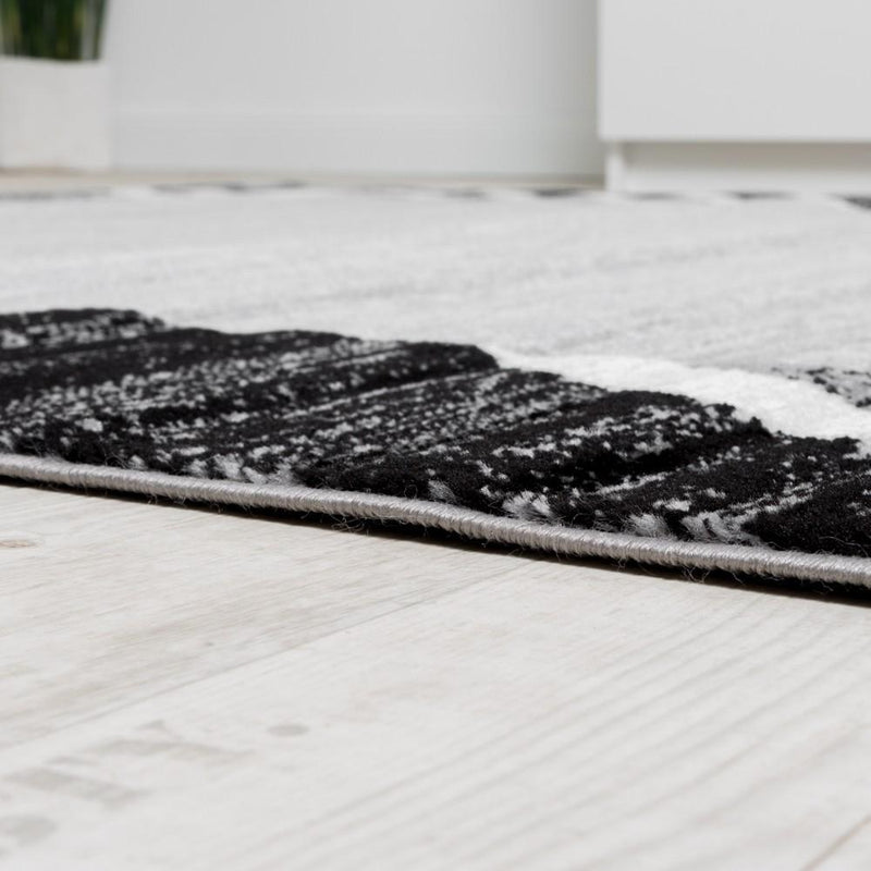 Black White Area Rug for Living Room Modern Design