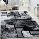 Black White Area Rug Montreal Abstract Paint Effect