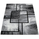 Gray Black Area Rug Mondial Modern Paint Effect