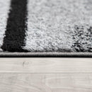 Gray Black Area Rug Mondial Modern Paint Effect