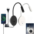 GobekUsa Corded Gooseneck Wall Sconce with USB Port Switch and Cree LED Backlight