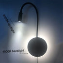 GobekUsa Corded Gooseneck Wall Sconce with USB Port Switch and Cree LED Backlight